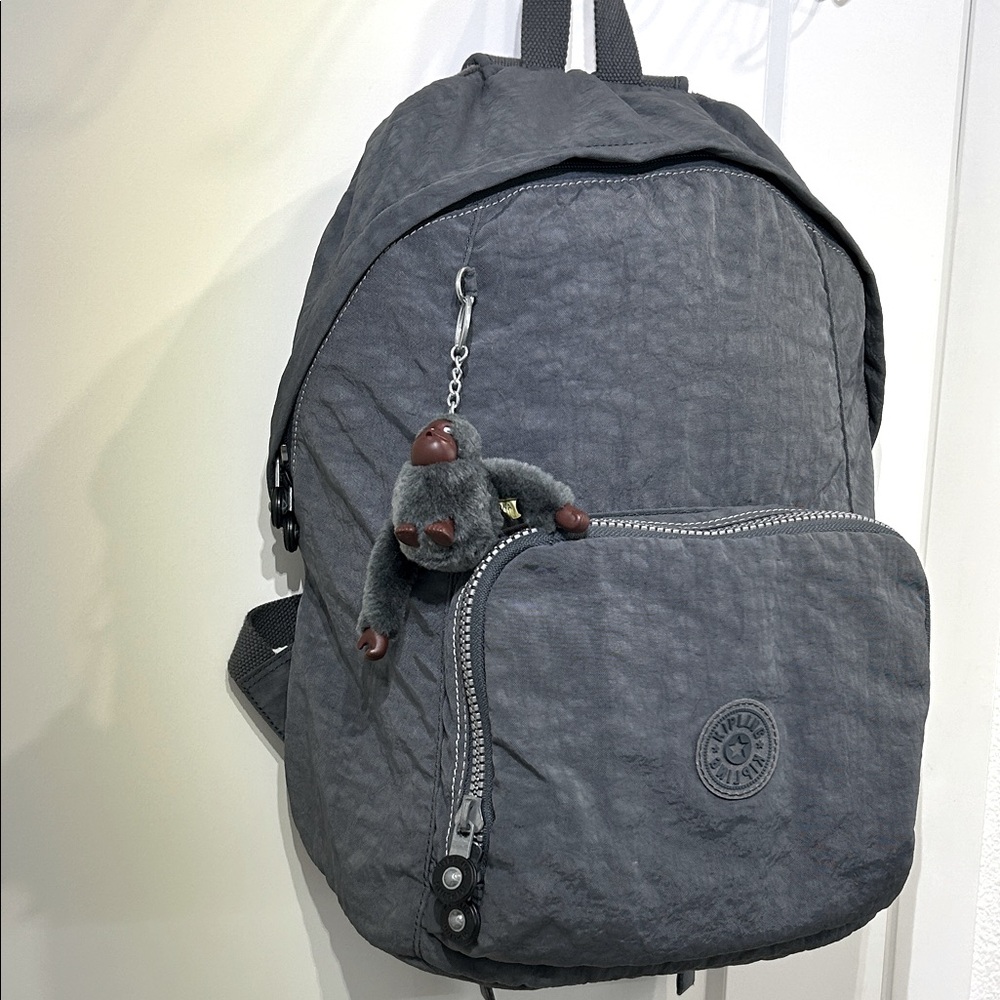 Kipling Original Ridge Large Ziptop Charcoal Gray Backpack BP2004